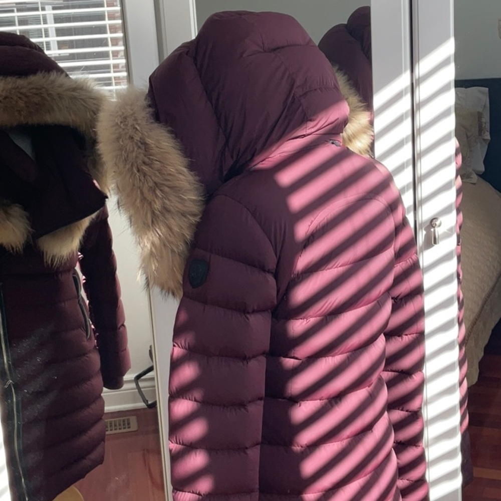 Rudsak Melodic Quilted Down Winter Coat / WITH OR WITHOUT FUR/ Burgundy / Medium - Picture 6 of 16